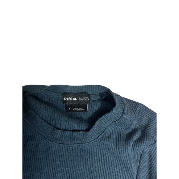 Prana Women’s Foundation Rib Tee Dark Teal XS Green Baby T-shirt Fitted Stretch - Picture 5 of 8